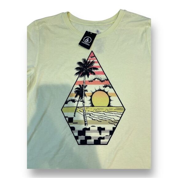 Volcom Yellow Tee Size Large - Picture 2 of 4